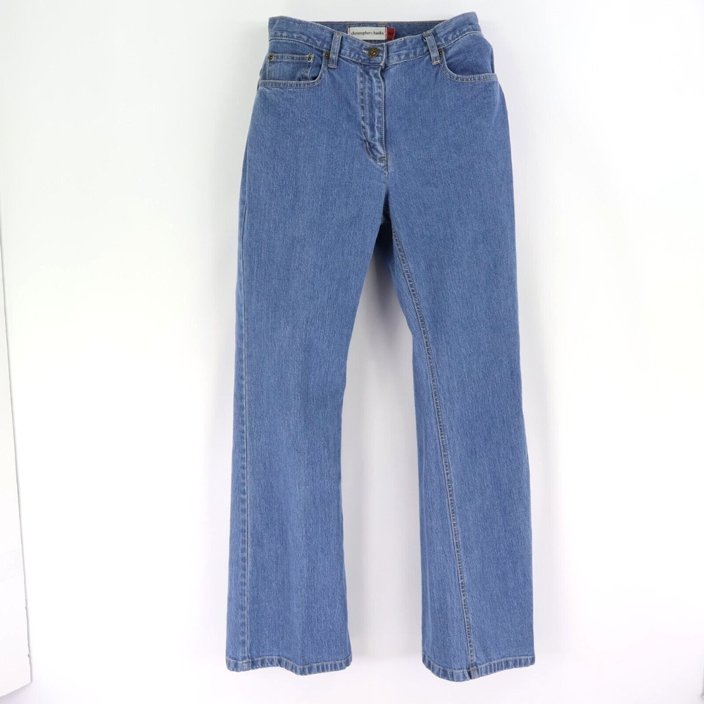 Christopher & Banks Bootcut Jeans Natural Waist Stretch Womens 2 Light Blue NWT